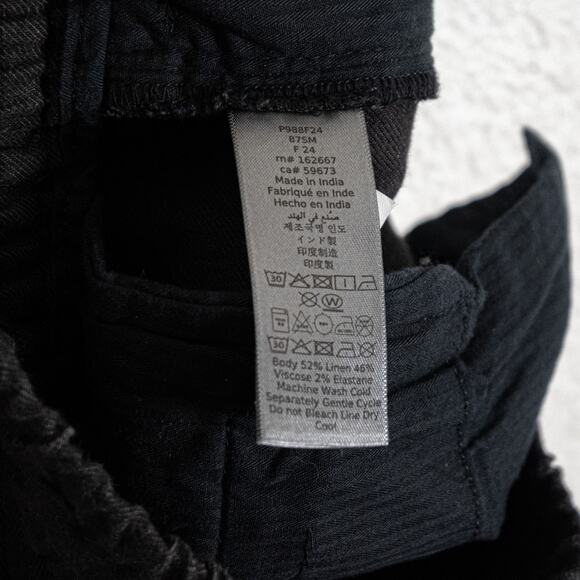 John Varvatos Collection Size 29 Fall 24 Linen Blend Drawstring Pants in Black - Picture 5 of 10